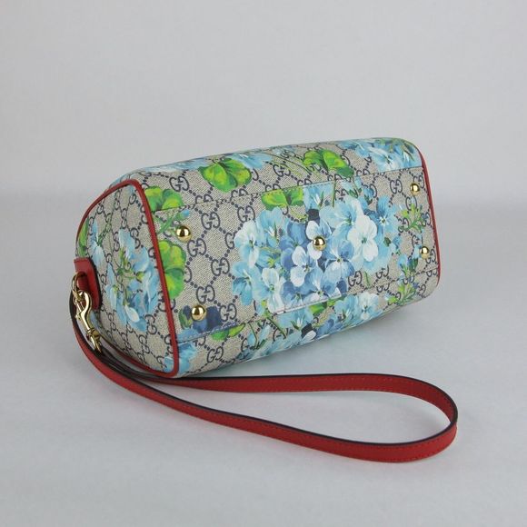 New Gucci Blue Bloom GG Coated Canvas Small Boston Bag Handbag 4052 42 - Picture 7 of 11